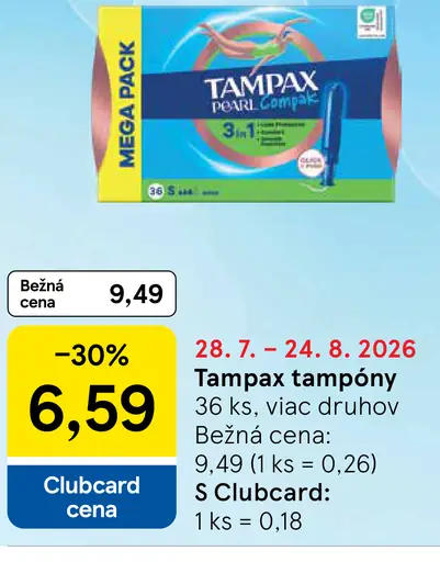 Tampax tampóny