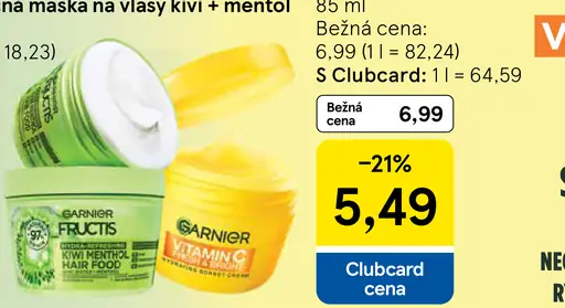 Garnier Fructis 3 v 1 osviežujúca hydratačná maska na vlasy kiwi + mentol