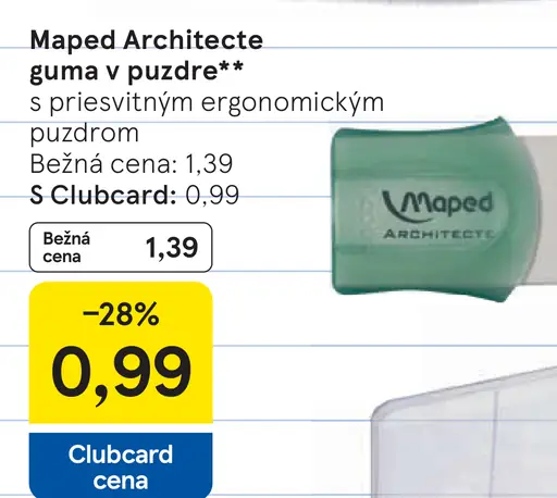 Maped Architecte guma v puzdre s priehľadným ergonomickým puzdrom