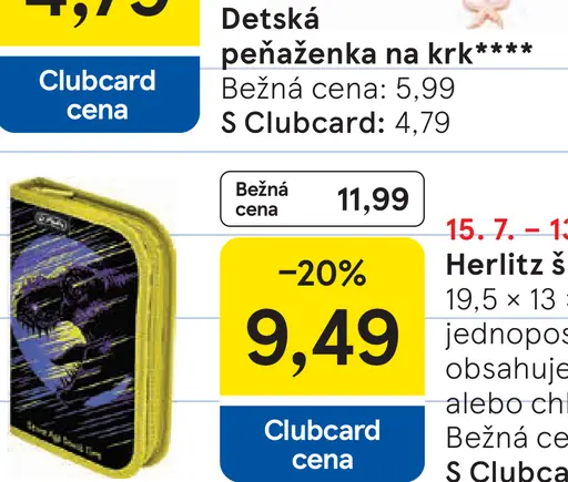 Detská peňaženka na krk