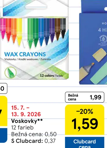Voskovky 12 farieb