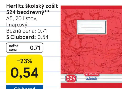 Herlitz školský zošit 464 bezdrevný, linajkový