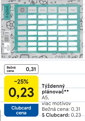 Týždenný plánovač, rôzne motívy