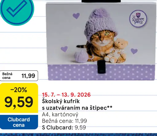 Školský kufrík s uzatváraním na štiepec, kartónový