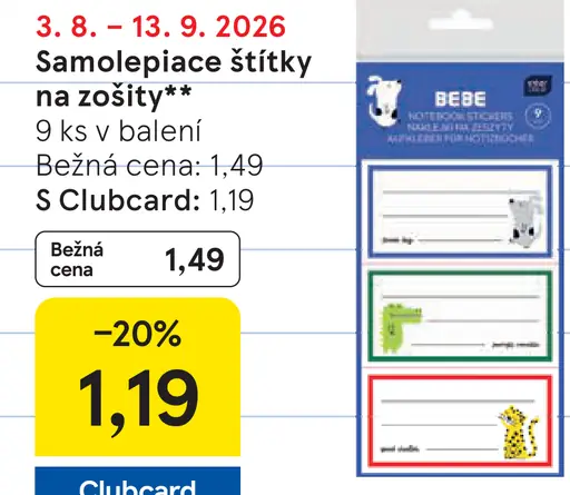 Samolepiace štítky na zošity