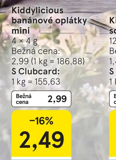 Kiddylicious oplátky banánové mini