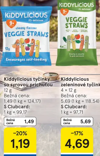 Kiddylicious tyčinky so syrovou príchuťou