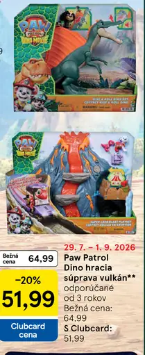 Paw Patrol Dino hracia súprava vulkán