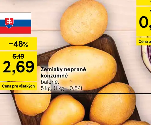 Zemiaky neprané konzumné