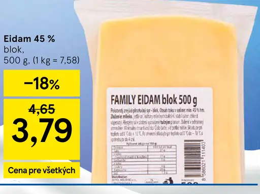 Tesco Eidam 45 % blok