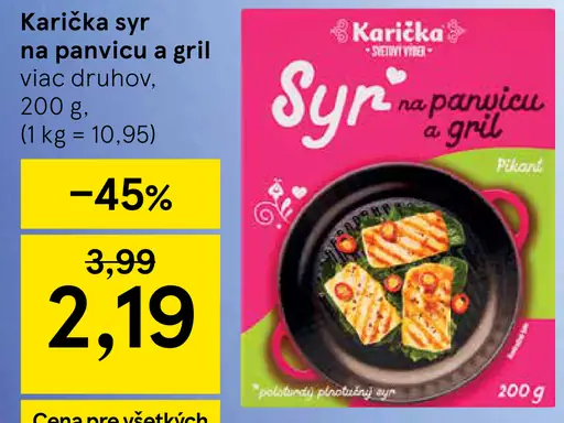 Karička syr na panvicu a gril