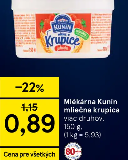 Mlékárna Kunín Mliečna krupica