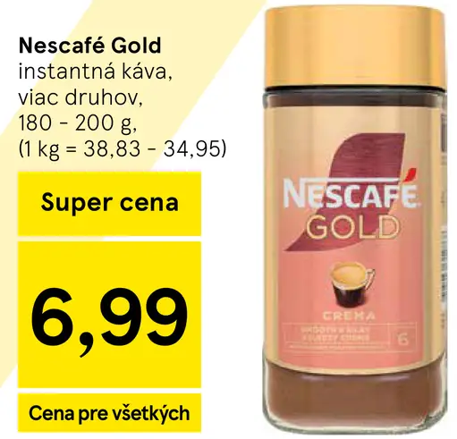 Nescafé Gold instantná káva viac druhov