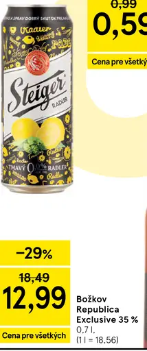 Steiger radler viac druhov plechovka