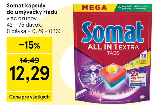 Somat kapsuly do umývačky riadu