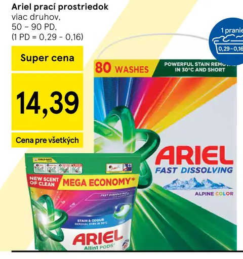 Ariel prací prostriedok