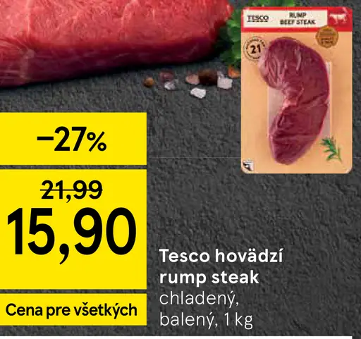 Tesco hovädzí rump steak