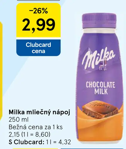 Milka mliečny nápoj chocolate milk