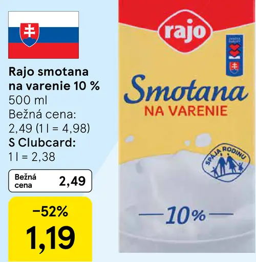 Rajo Smotana na varenie 10%