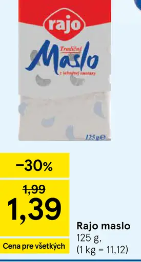 Rajo Tradičné maslo z lahodnej smotany