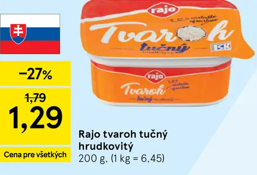 Rajo Tvaroh tučný hrudkovitý