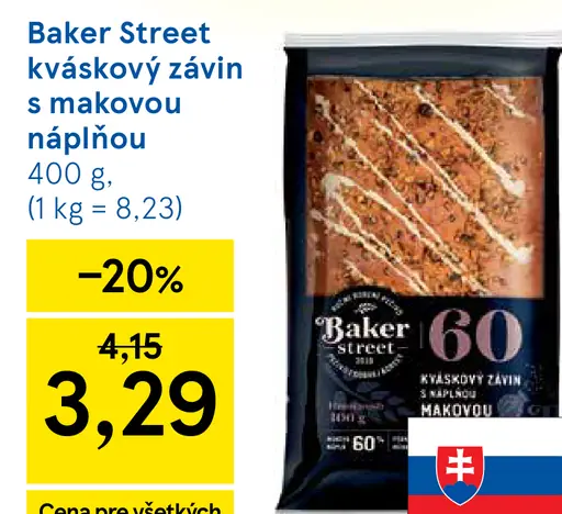 Baker Street Kváskový závin s náplňou makovou