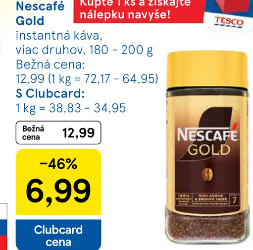 Nescafé Gold instantná káva viac druhov