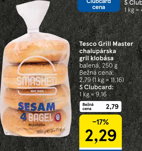 Smashed bagel so sezamom