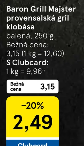 Baron Grill Majster provensálska grill klobása