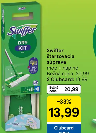 Swiffer štartovacia súprava, mop a náplne na suché upratovanie