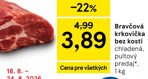 Bravčová krkovička bez kosti chladená