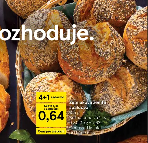 Zemiaková žemľa špaldová