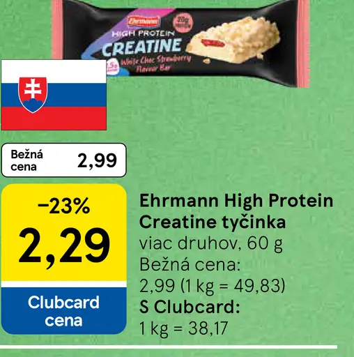 Ehrmann High Protein Creatine tyčinka, viac druhov