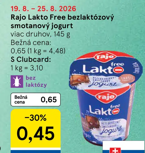 Rajo Bezlaktózový smotanový jogurt viac druhov