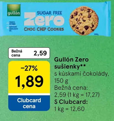 Gullón Zero sušienky s kúskami čokolády