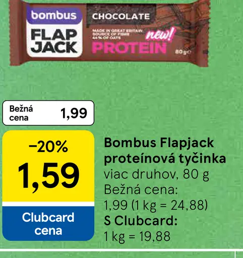 Bombus Flapjack proteinová tyčinka, viac druhov