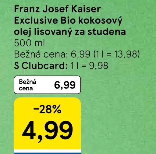 Franz Josef Kaiser Exclusive Bio kokosový olej lisovaný za studena