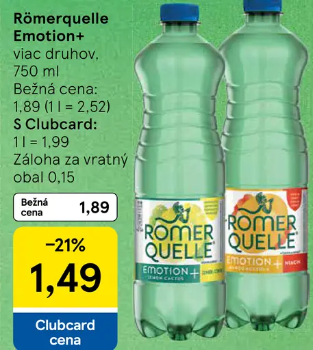 Römerquelle Emotion+ – rôzne druhy