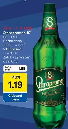Staropramen 10° pivo PET