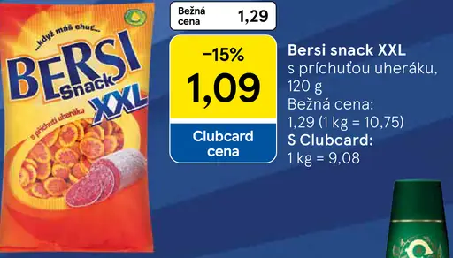 Snack s príchuťou údenáku Bersi