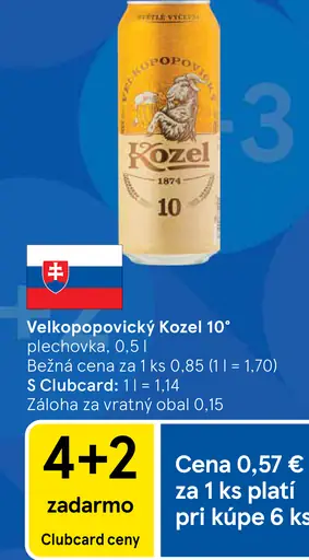 Velkopopovický Kozel 10° plechovka