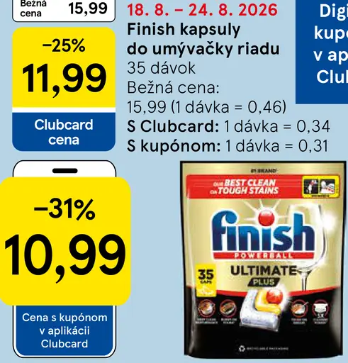 Finish kapsuly do umývačky riadu, 35 dávok – cena s kupónom