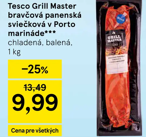 Tesco Grill Master bravčová panenská sviečková v Porto marináde