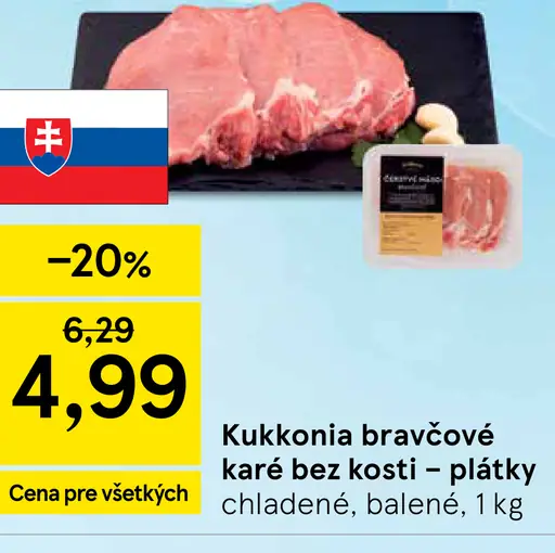 Kukkonia bravčové karé bez kosti – plátky