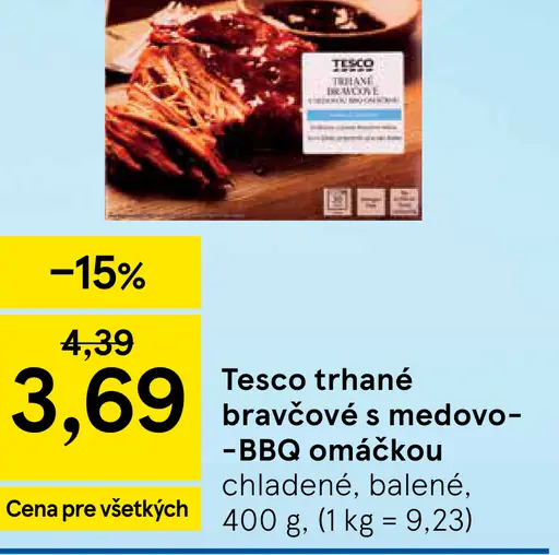 Tesco trhané bravčové s medovo-BBQ omáčkou