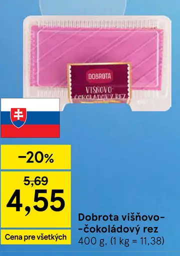 Dobrota višňovo-čokoládový rez