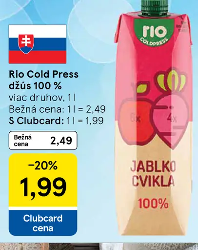 Rio Cold Press džús 100 % jablko a cvikla