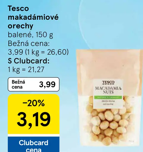 Tesco makadámiové orechy