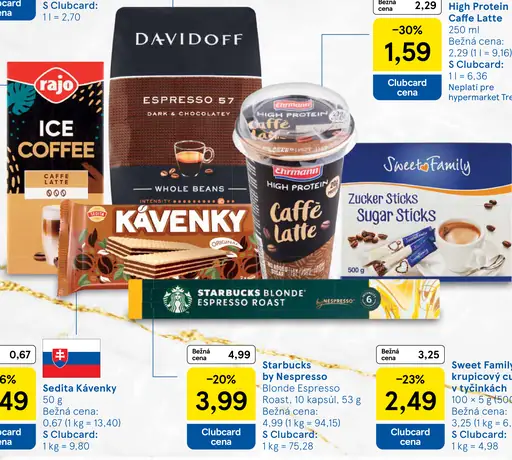 Davidoff pražená zrnková káva, viac druhov