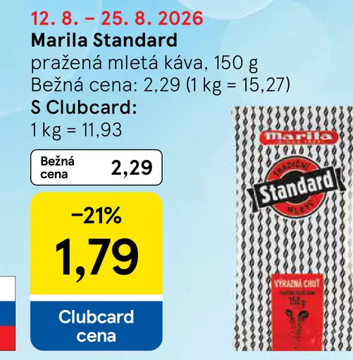 Marila Standard pražená mletá káva
